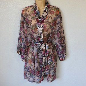 Victoria's Secret Size O/S  Robe Sheer Floral Short